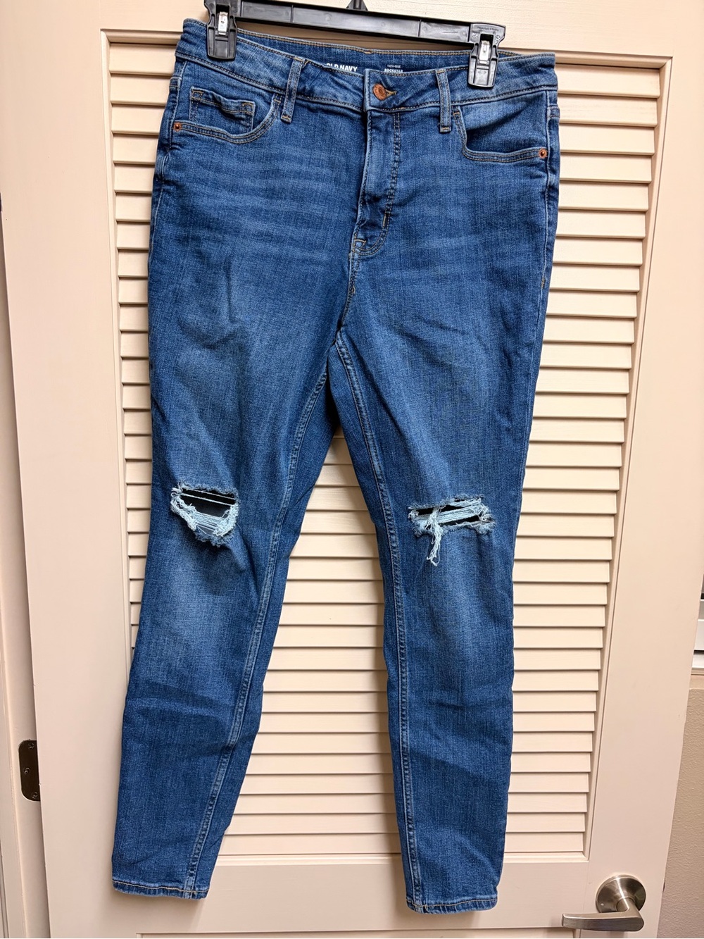 Old Navy Sadie Rockstar Super Skinny Jeans Womens 10 High Rise Knee Slit 30x28